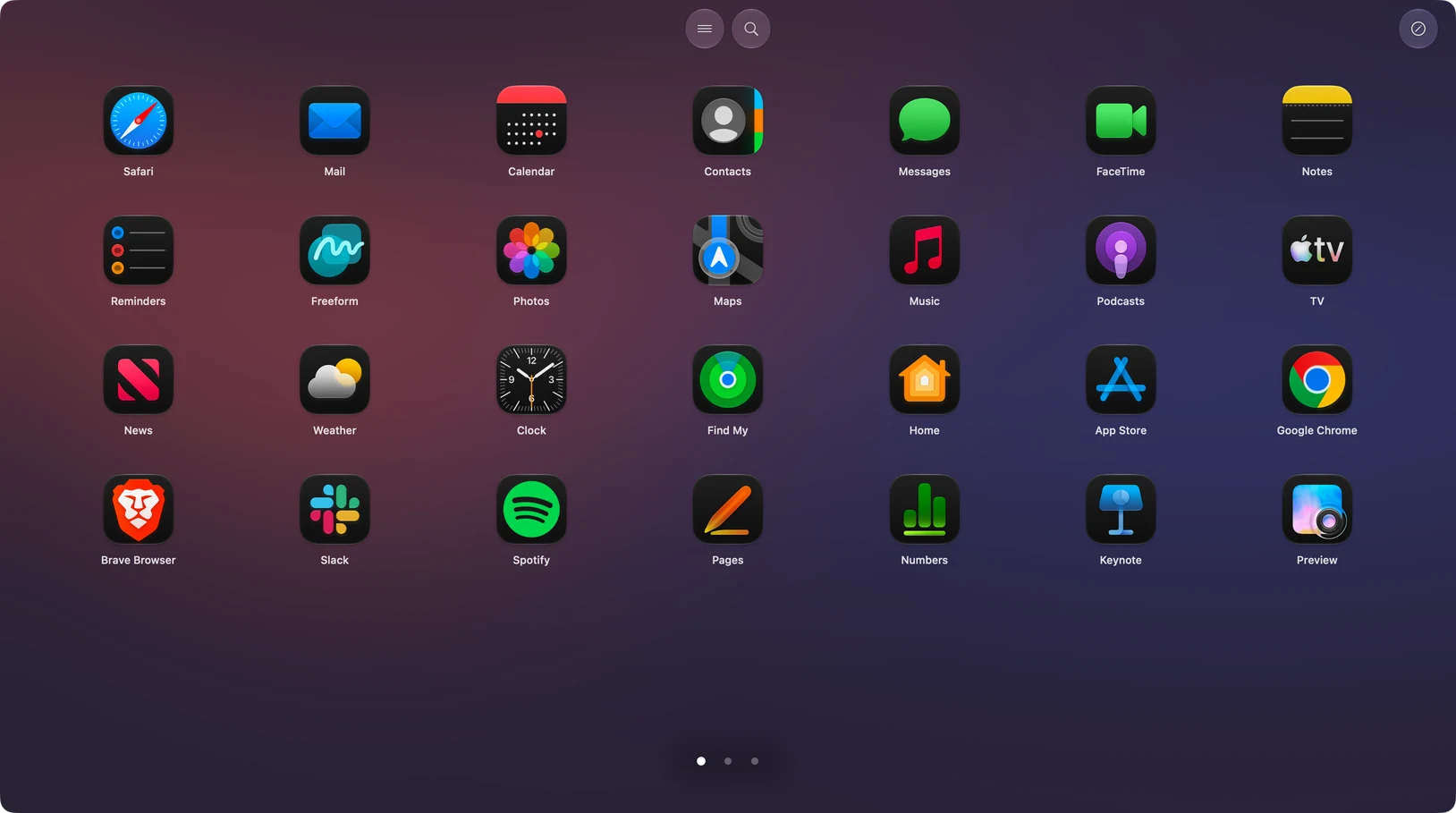 AppGrid’s current app grid with a warm dusk background
